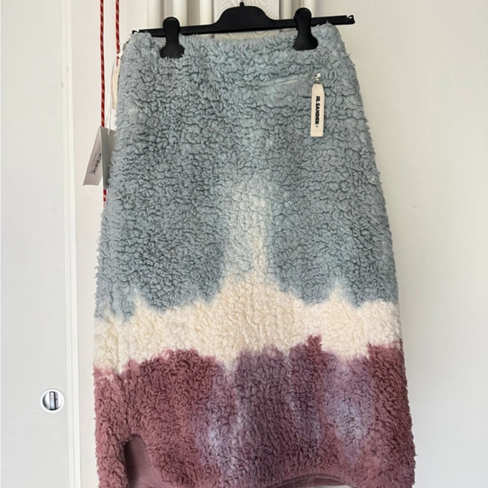 Fleece midi skirt Jil Sander - Blue/Ivory/Rose - Picture 6 of 10